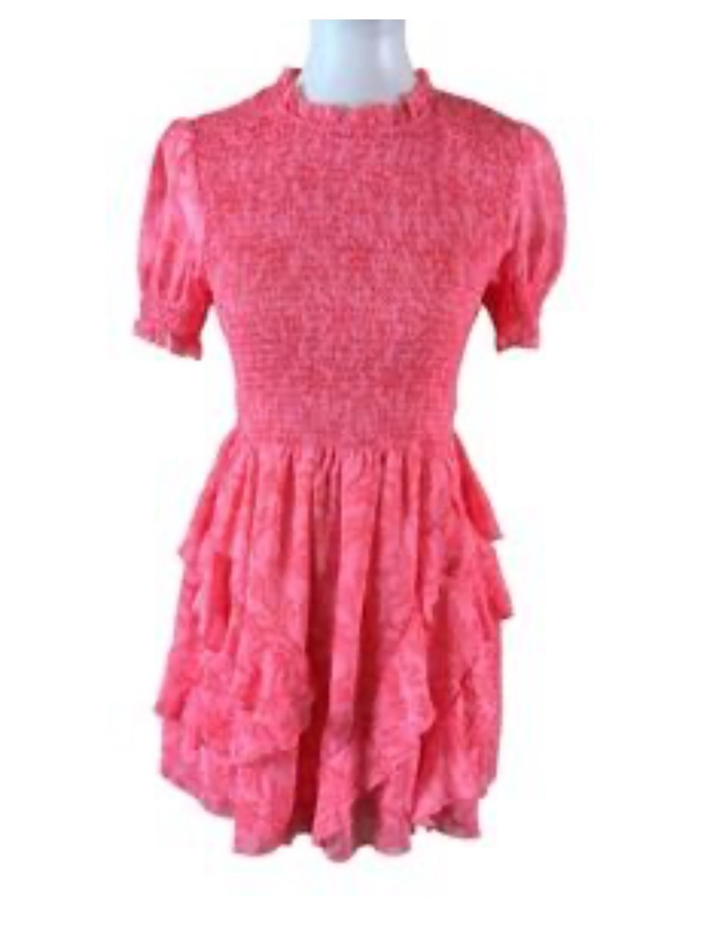 Olivaceous Pink Paisley Ruffle Dress